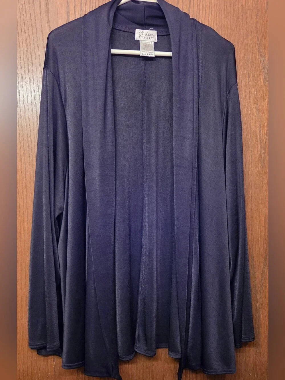 Chelsea Studio Black Open Front Draped Cardigan Women's 2XL